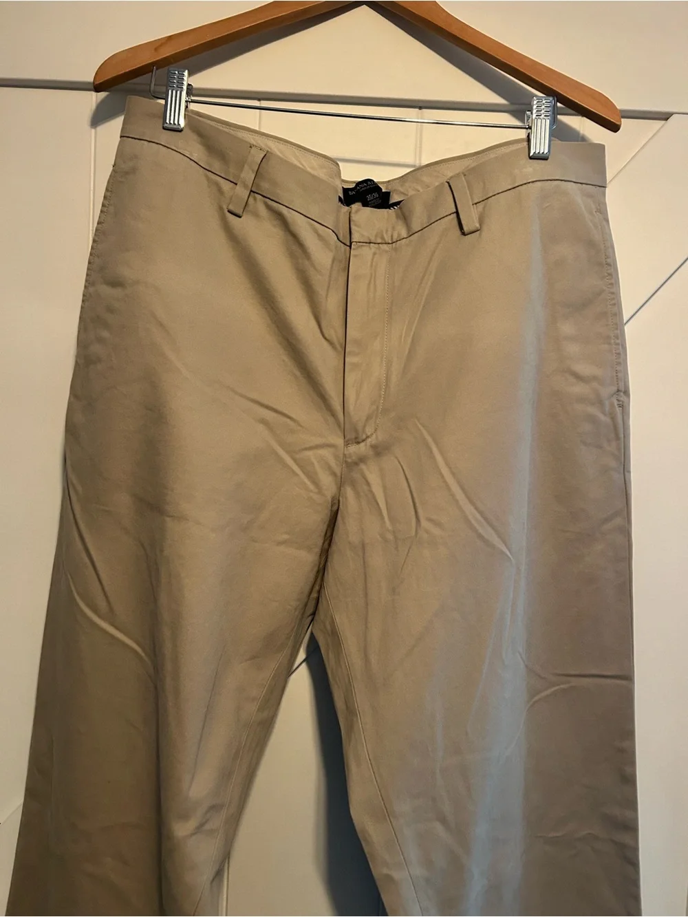 Banana Republic Gavin Chino Men's Flat Front Khaki Pants Casual Size 36x35